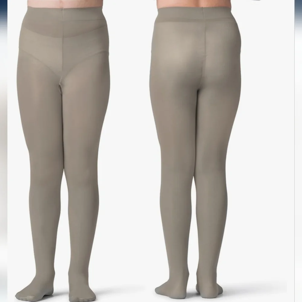 Silky Toes Girls Opaque Microfiber Tights 2 Pack Light Gray Size 14-16 NWT